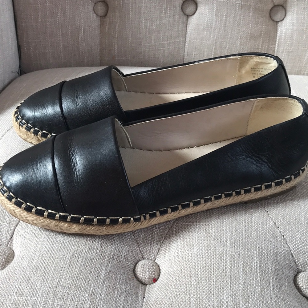 Black Leather espadrille
